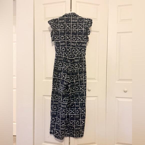 Busayo Collective x Rent the Runway Ruffle Jumpsuit Navy Blue XO Size 6 - Picture 8 of 10